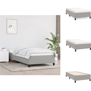 vidaXL Bedframe - Lichtgrijs - 203 x 93 x 35 cm - Duurzaam materiaal - Ondersteunende poten - Multiplex lattenbodem - Matras niet inbegrepen - Bed