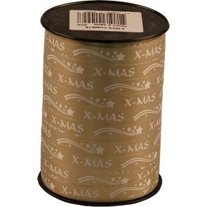 X-mas krullint - 10mm x 250 meter - goud - sierlint - inpaklint - cadeaulint - versierlint - kerstmis - kerstmislint - kerstmisverpakking