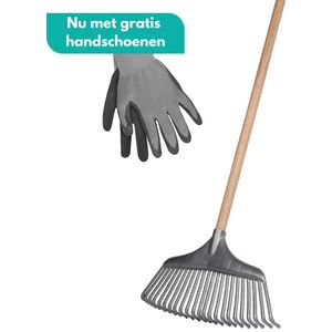 Tuilana ® – Bladhark voor harken – Gazonhark – Grashark – Handhark - 23 tanden met steel 120 cm - Kunststof – Extra stevig - Nu met GRATIS tuinhandschoenen