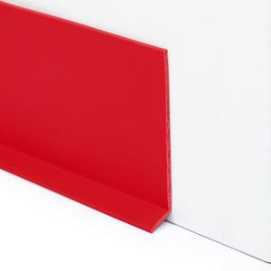 Rubbermagazijn | PVC Plint Rood - 80x1,9mm - Flexibele plint - Lengte 5 meter | Vloerplint