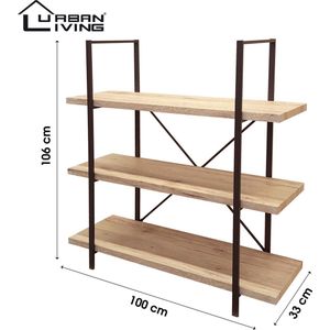 Urban Living - Industiële Kast met 3 Planken