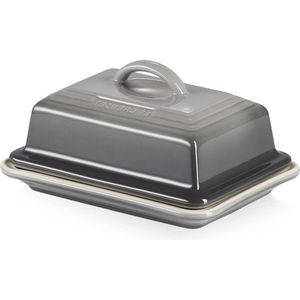 Botervloot van aardewerk 900 gram - 17 x 12 5 x 9 cm - flint - Le Creuset - luxe design butter dish with lid