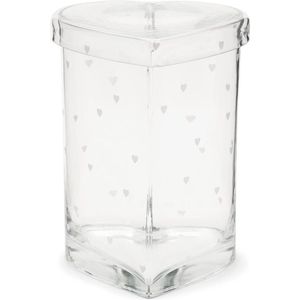 Riviera Maison Voorraadpotten Glas Met Deksel - Happy Heart Storage Jar L - Transparant - 1 Stuks