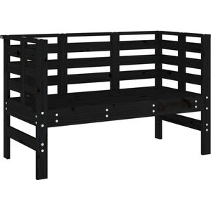 vidaXL - Tuinbankje - 111,5x53x71 - cm - massief - grenenhout - zwart