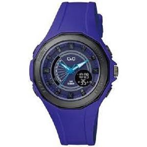 Q&Q GW91J006Y - Horloge - Sport - Digitaal - Unisex - Analoog - 10 ATM waterdicht - Stopwatch - Chronograaf - Tweede tijdzone - Datumaanduiding - Alarm - Paars -Zwart