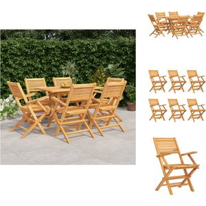 vidaXL Tuinset - Tuinsets - Eethoek - Buitenset - 7-delige Tuinset massief teakhout