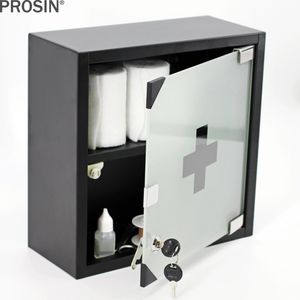 PROSIN® - Medicijnkastje - medicijnkastjes - medicijnkastje met slot - Mat Zwart