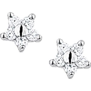 The Jewelry Collection Oorknoppen Ster Zirkonia - Zilver Gerhodineerd