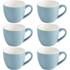 Mini Espresso Cup 90ml Kleine Koffiekopjes Demitasse voor Espresso Thee Pak van 6 Lichtblauw