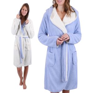 badjas met capuchon, omkeerbare saunabadjas Wellness KIEL voor dames en heren