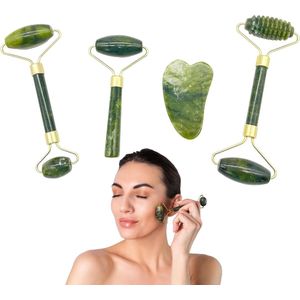 Titel: Natuurlijke Gua Sha Tool voor zelfverzorging - Gezichts- en lichaamsmassagetool - Dermaroller en spierontspanningsgereedschap