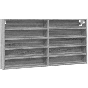 vidaXL Vitrinekast - 100x8,5x50 cm - Grijs Sonoma Eiken Zwevende Vitrinekast - Vitrinekast - Displaykast - Grijze Vitrinekast - Houten Vitrinekast