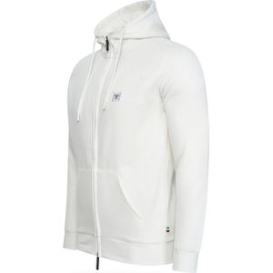 Cappuccino Italia - Heren Hoodies Fleece Zip Hood - Wit - Maat L