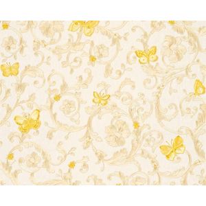 EXCLUSIEF VLINDER BEHANGs-sDesign - creme geel goud - A.S. Création Versace 3