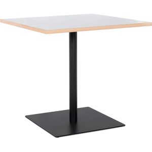 Alterego Witte vierkante tafel 'FUSION SQUARE' met zwart frame - 80x80 cm
