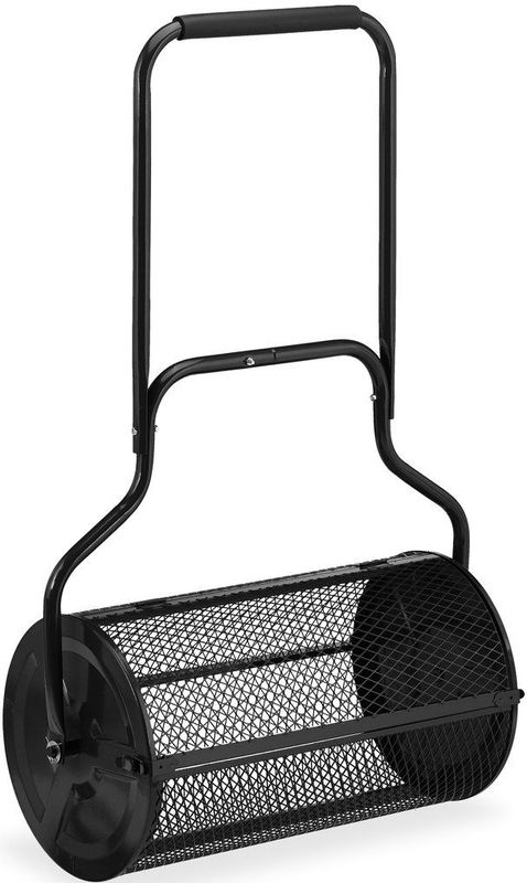 kunstmeststrooier gazon - 65 l - staal - zwart