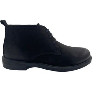 Veterschoen- Desert boots- Nette schoenen- Heren laarzen 1023- Suède leer- Zwart- Maat 44