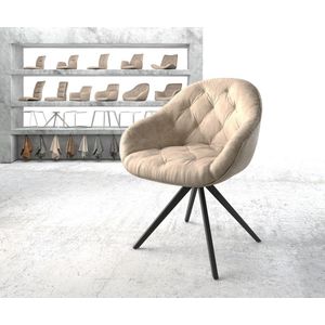 Draaistoel Gaio-Flex kruisframe hoekig zwart beige vintage 180° draaibaar