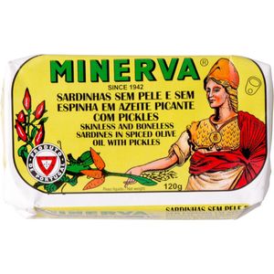 Minerva Sardines met groente in pikante olijfolie 120 gram