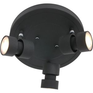 Steinhauer plafonniere Natasja led - zwart - metaal - 27,5 cm - GU10 fitting - 7905ZW