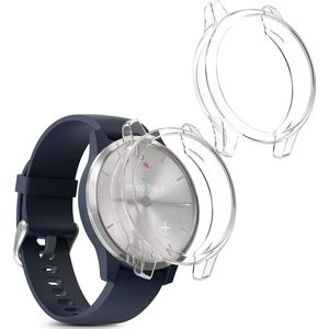 kwmobile 2x Hoes - Geschikt voor Garmin vivomove 3S - Transparant