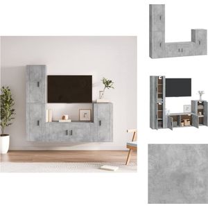 vidaXL TV-meubelset - Klassiek design - Betongrijs - 1x 100x34.5x40cm - 3x 40x34.5x80cm - Hoge kwaliteit hout - Wandgemonteerd - Handleiding meegeleverd - Kast