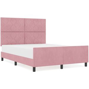 vidaXL - Bed - Frame - Roze - 140x200 - cm - Velours