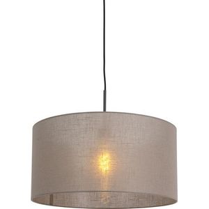 QAZQA combi - Moderne Hanglamp met kap - 1 lichts - Ø 500 mm - Taupe - Woonkamer | Slaapkamer | Keuken