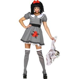 Widmann - Enge Living Dead Doll Pop - Vrouw - Zwart / Wit - XS - Halloween - Verkleedkleding