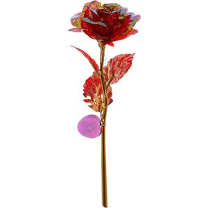 Livano Gouden Roos 24k - Valentijn Cadeautje Voor Haar & Hem - Cadeautje Vrouw - Rood