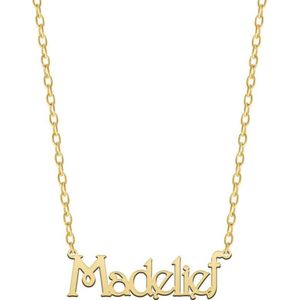 Taboo Sieraden Vergulde Stoere Naamketting - 14 Karaat Goud over Zilver - Hanger