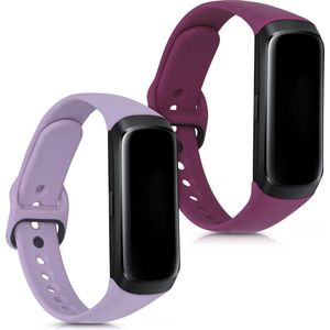 kwmobile 2x armband geschikt voor Samsung Galaxy Fit (SM-R370) - Bandjes voor fitnesstracker in paars / braam