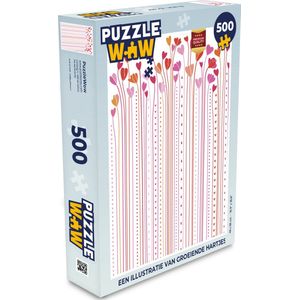 Puzzel Een illustratie van groeiende hartjes - Legpuzzel - Puzzel 500 stukjes