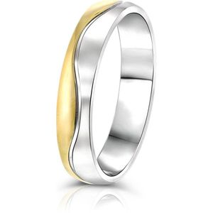Lucardi Heren Vriendschapsring Valletta - Ring - Moederdag Cadeautje - Staal - Zilver- en Goudkleurig