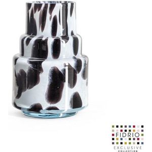 Design Vaas torch small - Fidrio DALMATIAN - glas, mondgeblazen bloemenvaas - diameter 8 cm hoogte 20 cm