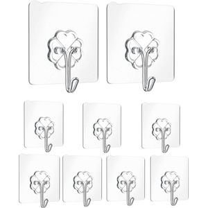 Zelfklevende Haken Set van 9 - Multifunctionele Haken voor Sleutels, Keukengerei en Handdoeken