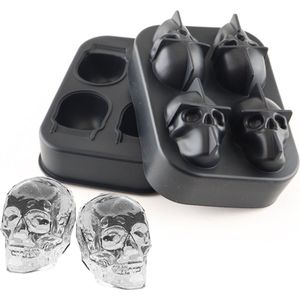 IJsblokjes vorm Skull Zwart 2 stuks - ijsblokjes Schedel vorm - Doodshoofd ijs - ijsvormpjes - Skull Ice cube - ijsblokjes maker - Cave & Garden