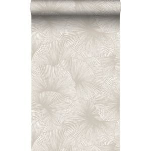 Origin Wallcoverings behang 3D-motief bladeren warm grijs - 53 cm x 10.05 m - 348005