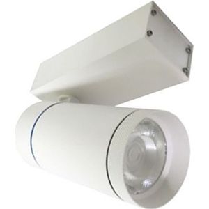 LED Railverlichting - Track Spot - Facto - 30W 3 Fase - Rond - Natuurlijk Wit 4000K - Mat Wit Aluminium