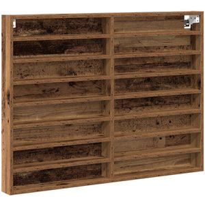 vidaXL - Vitrine - Kast - Oud - Hout - 100x8,5x75 - cm - Engineered - Hout