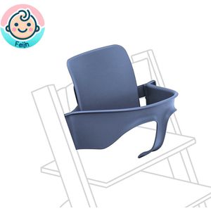 Feijn Stoelverkleiner - stoelverkleiner inclusief rugleuning en beugel voor babystoel - Tripp Trapp - gebruiksvriendelijk - veilig - kunststof - blauw