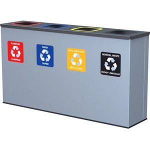 Prullenbakken voor afvalscheiding 4 compartimenten – 60-30L – Afval sorteren – Afval scheiden – Voor kantoor of bedrijf – Afvalscheidingsprullenbakken – afvalbak recycling voor huishouden – Vuilnisbak afvalscheiding.