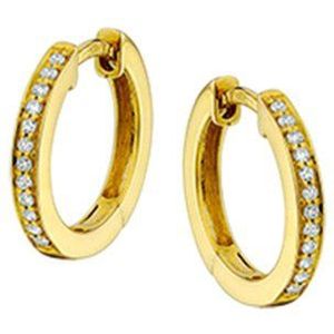 The Jewelry Collection Klapoorringen Diamant 0.12 Ct. - Geelgoud