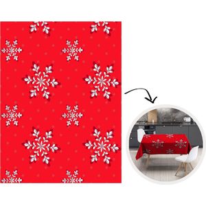 Kerst Tafelkleed - Kerstmis Decoratie - Tafellaken - Patronen - Kerst - Zilver - Planten - 180x240 cm - Kerstmis Versiering