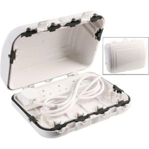 IP64 Buitenstopcontact Met 4-Weg Verlengkabel - 2 Meter - Spatwaterdichte Behuizing - Voor Tuin En Terras - Wit