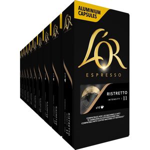 L'OR Espresso Ristretto Koffiecups - Intensiteit 11/12 - 10 x 10 capsules
