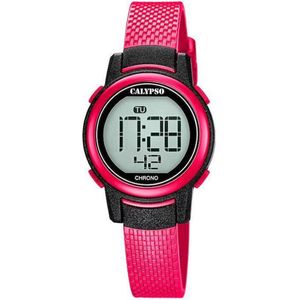 Calypso K5736/5 digitaal horloge 30 mm 100 meter fuchsia/ zwart