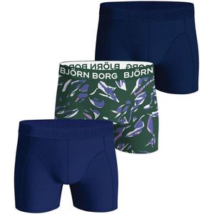 Björn Borg heren cotton stretch 3P boxers basic print blauw & groen