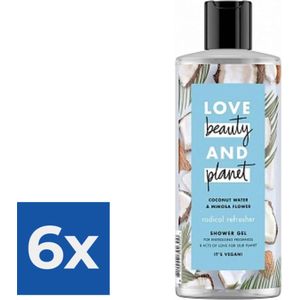 Love Beauty & Planet Douchegel - Radical Refresher 500 ml. - Voordeelverpakking 6 stuks