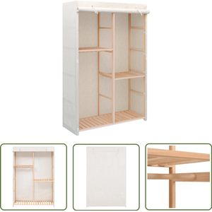 vidaXL Kledingkast - 3-laags - 110x40x170 cm - Wit Kledingkast - Garderobe - Opslagruimte - Witte Kledingkast - Landelijke Stijl